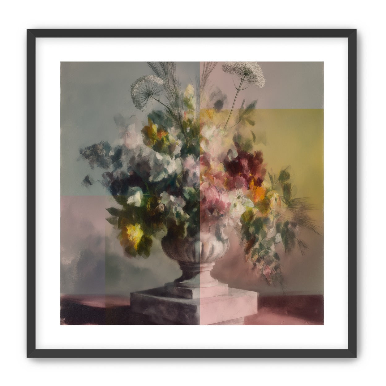 Bouquet in divided light