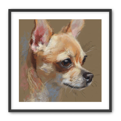 Pastel dog in profile
