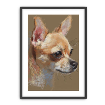 Pastel dog in profile