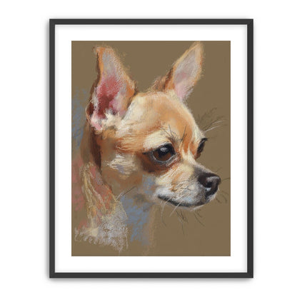Pastel dog in profile