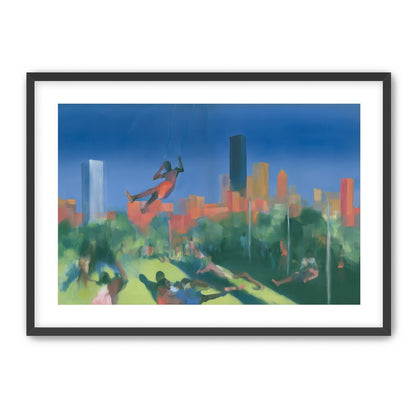 Swinging over the city park