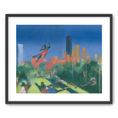 Swinging over the city park