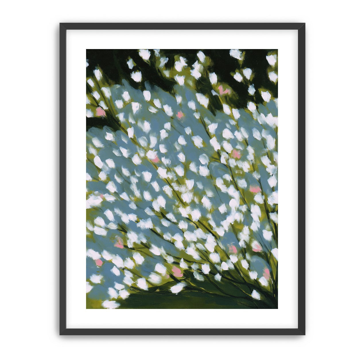 Pink breaks the white field