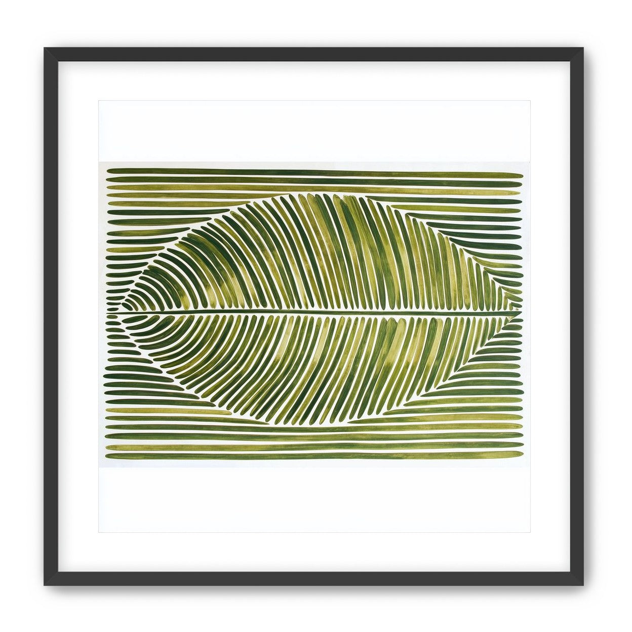 Palm frond in green bands