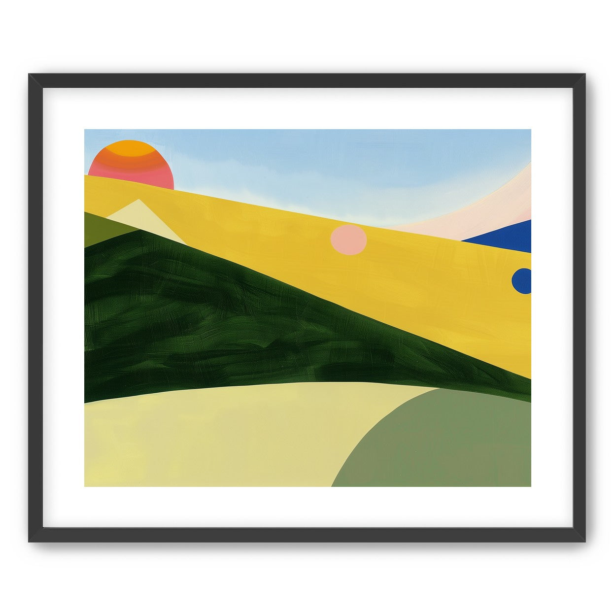 Three suns over rolling hills
