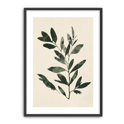 Dark green leaves on cream