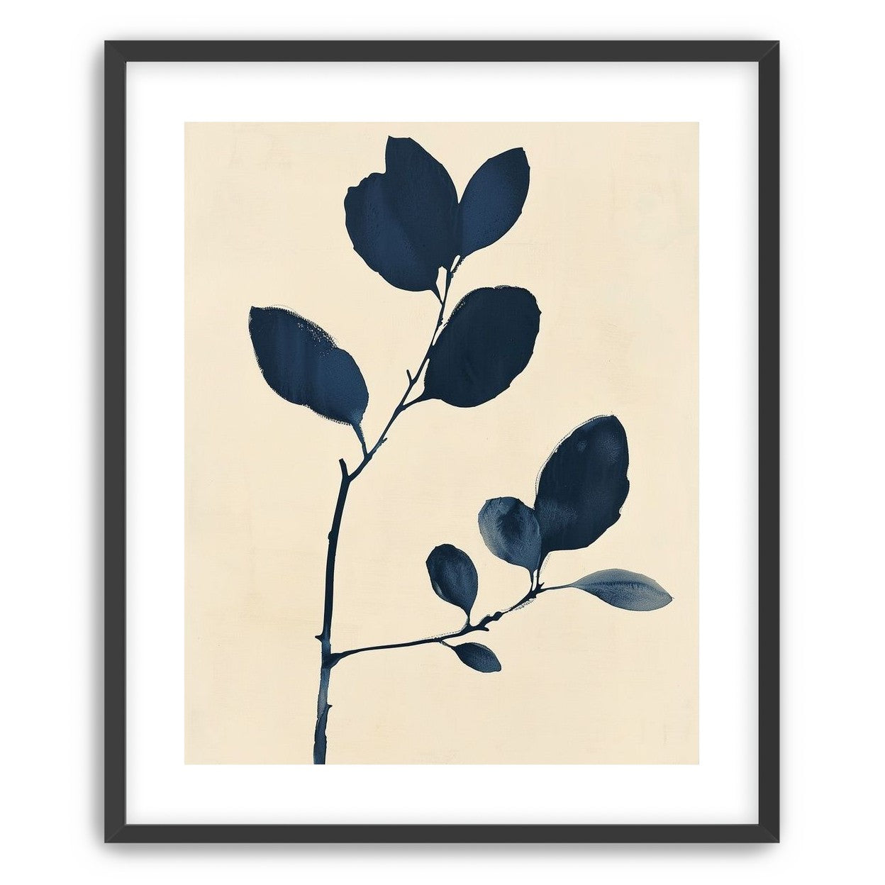 Ink leaves on bare stem