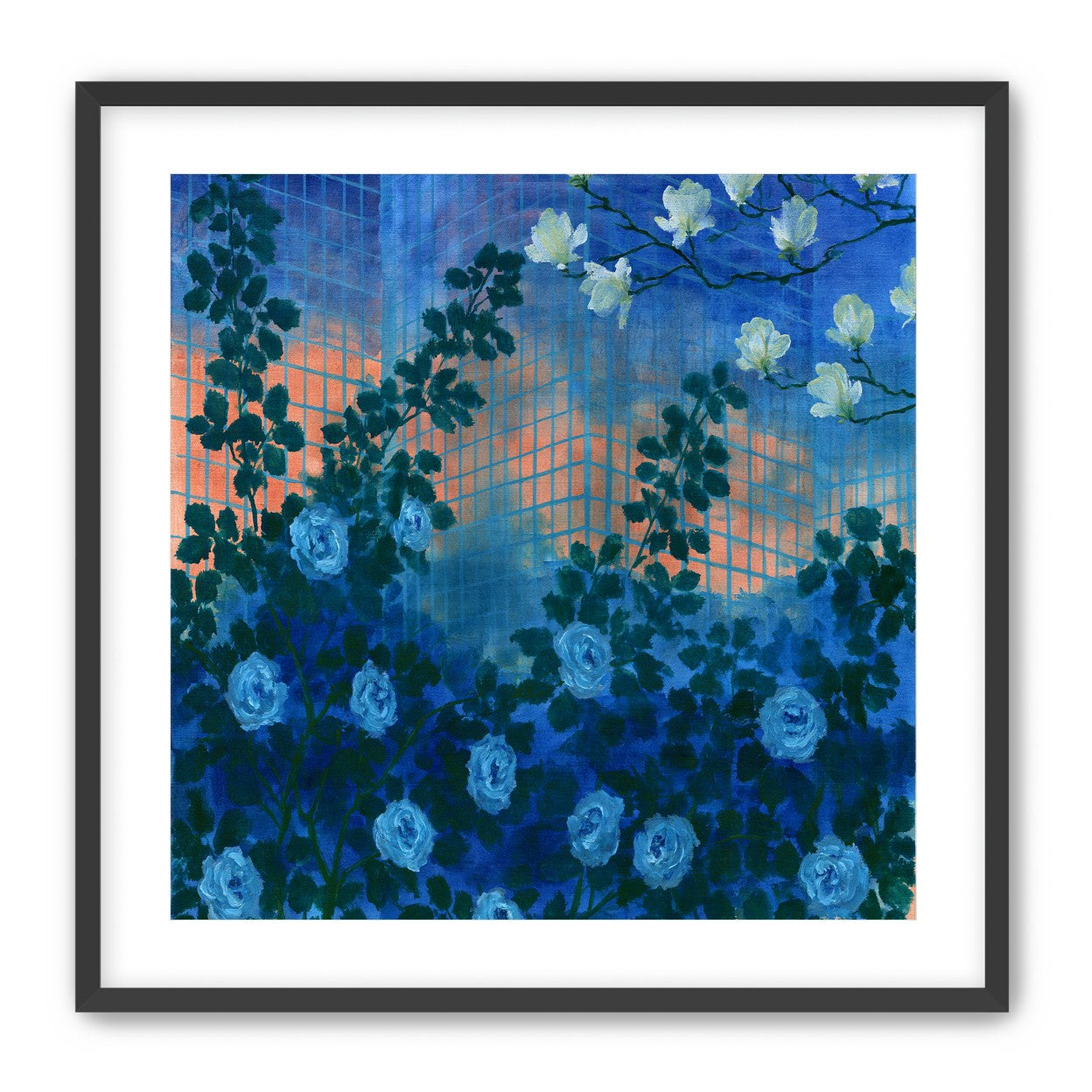 Roses climbing the grid