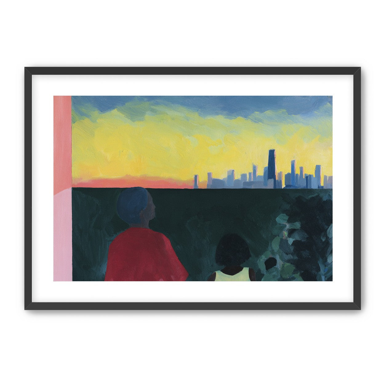 Yellow sky over the skyline