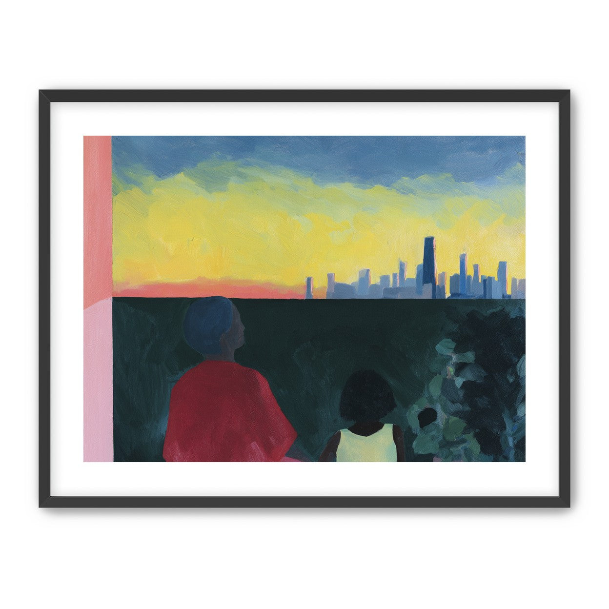 Yellow sky over the skyline