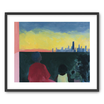 Yellow sky over the skyline