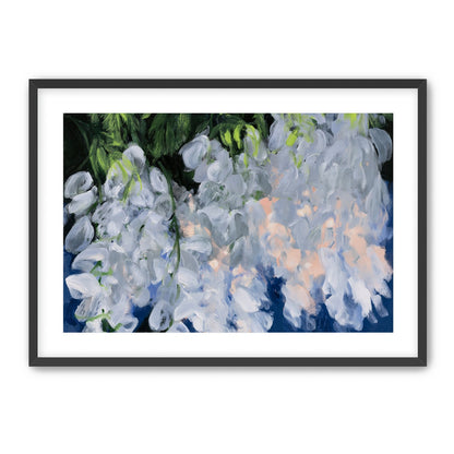 White blooms in blue shade