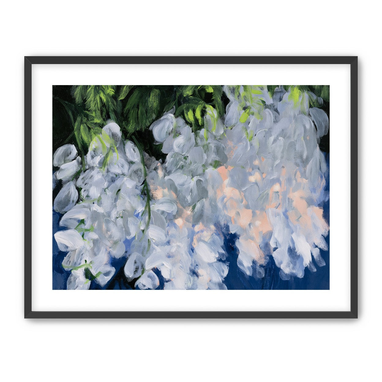 White blooms in blue shade