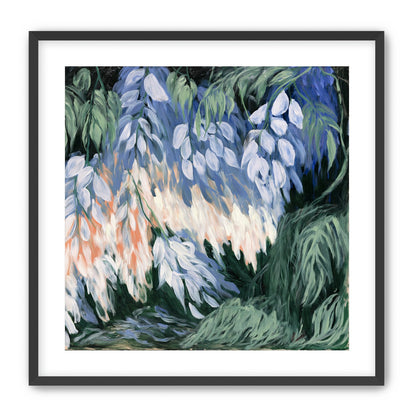 White blossoms in blue shade