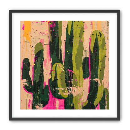 Cacti within pink drips
