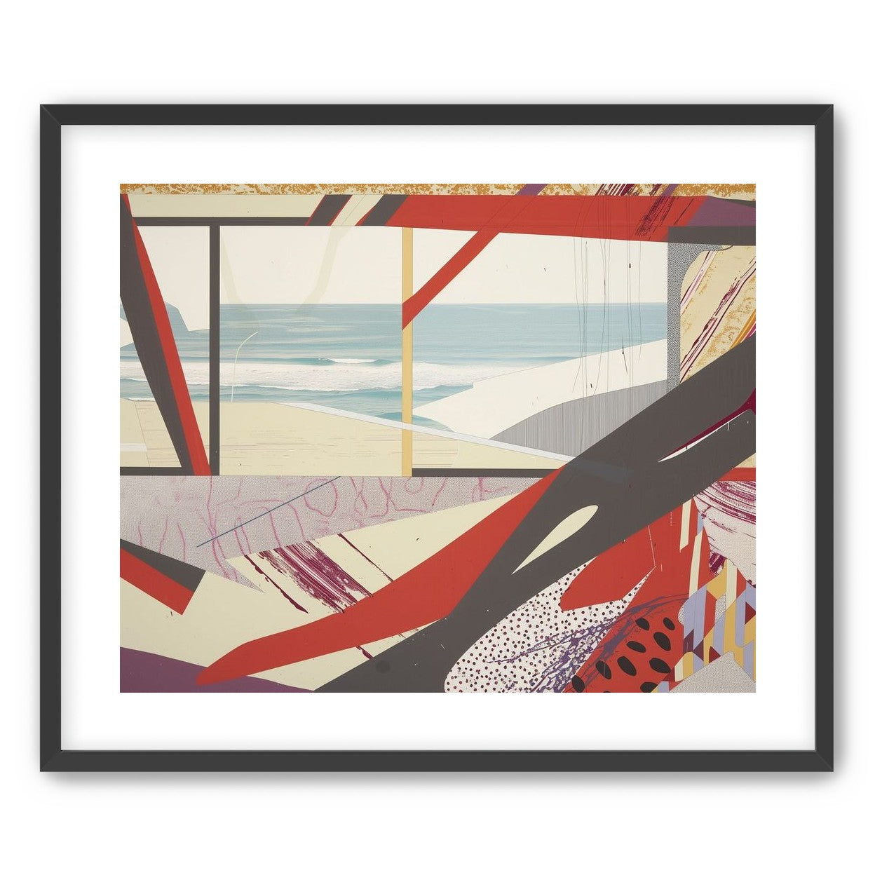 Beach horizon within angled bands
