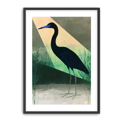 Blue beak in green light