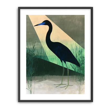 Blue beak in green light