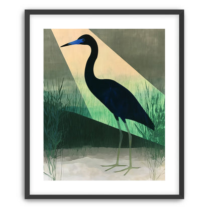 Blue beak in green light