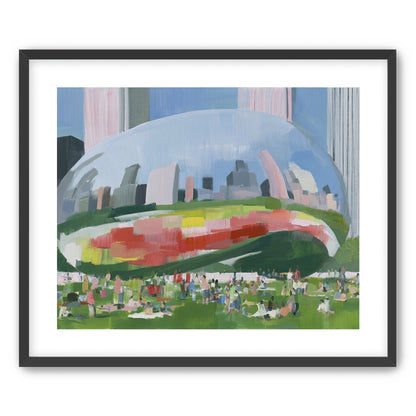 Picnic under the mirrored dome
