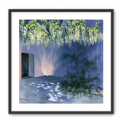 Light beneath hanging blossoms