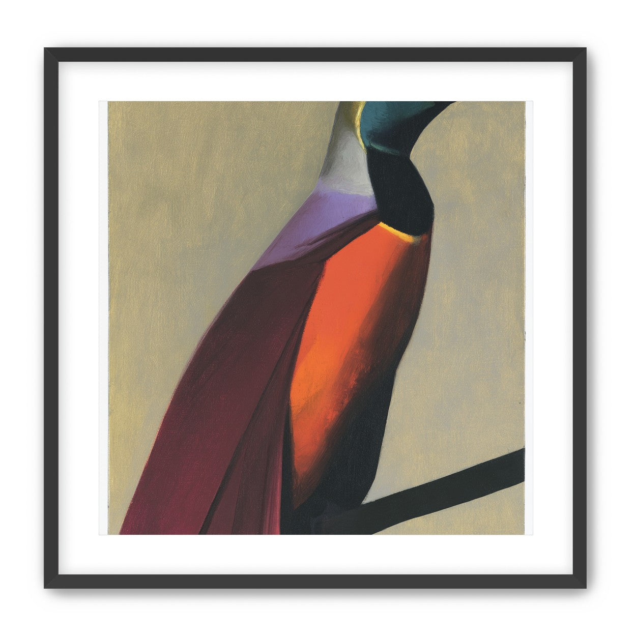 Bright bird on a branch
