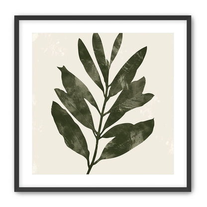 Still branch on pale paper