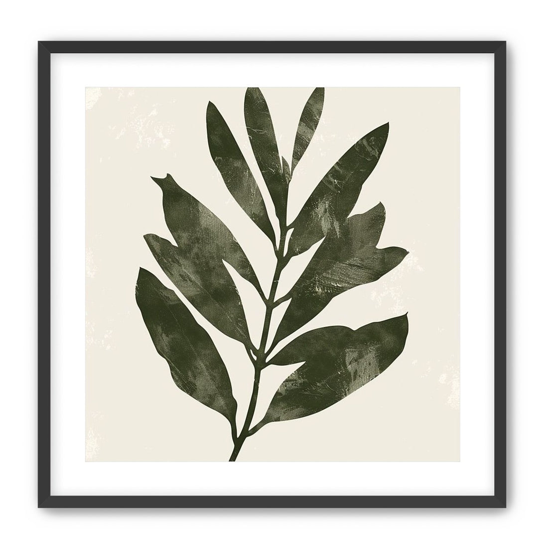 Still branch on pale paper