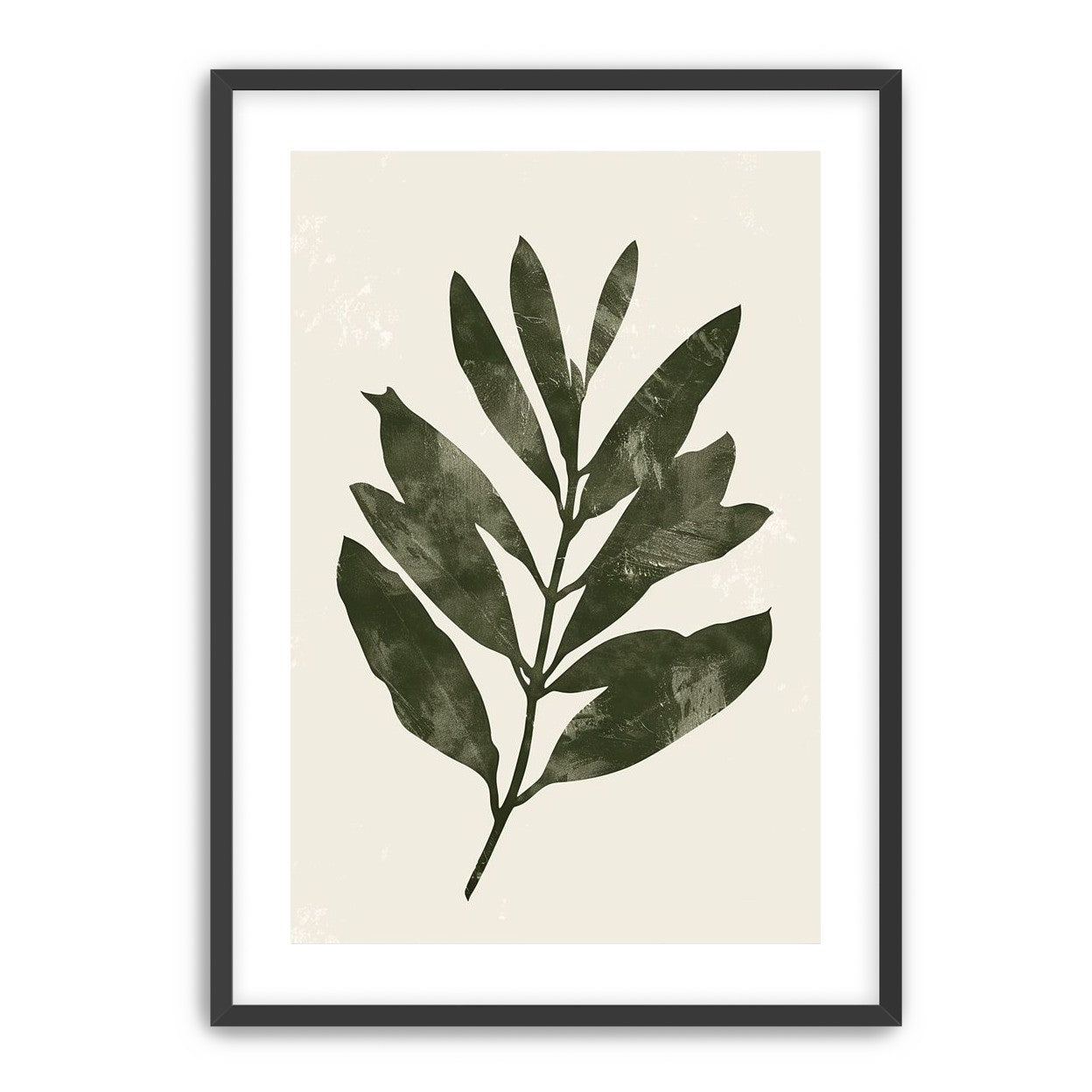 Still branch on pale paper