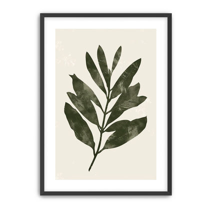 Still branch on pale paper