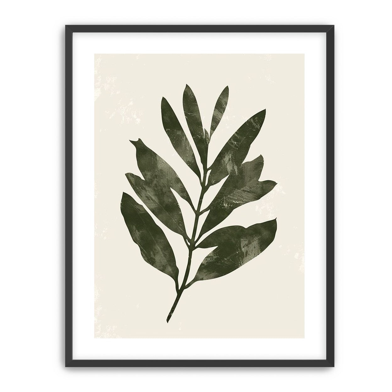 Still branch on pale paper