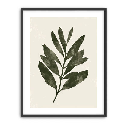 Still branch on pale paper