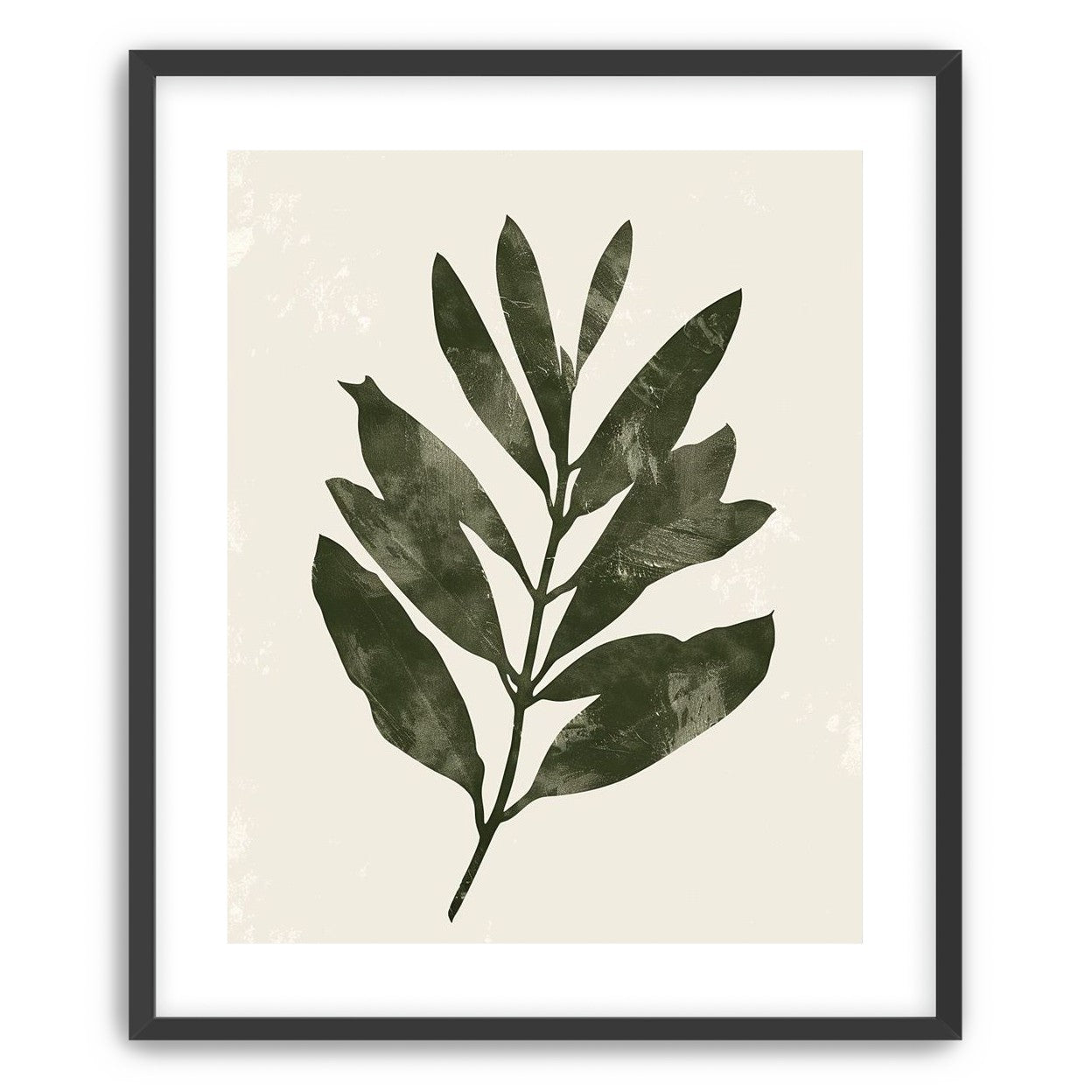 Still branch on pale paper