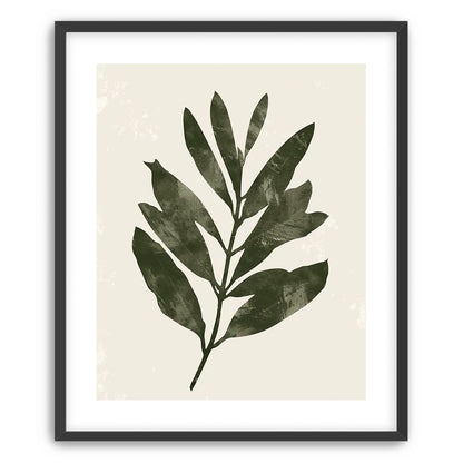 Still branch on pale paper