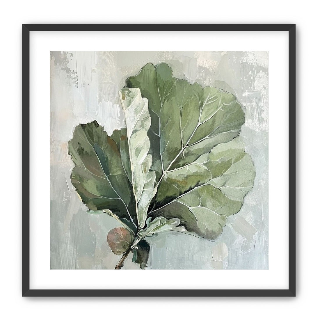 Green leaves in pale wash