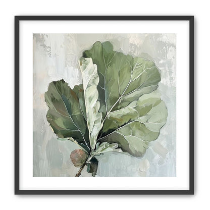 Green leaves in pale wash