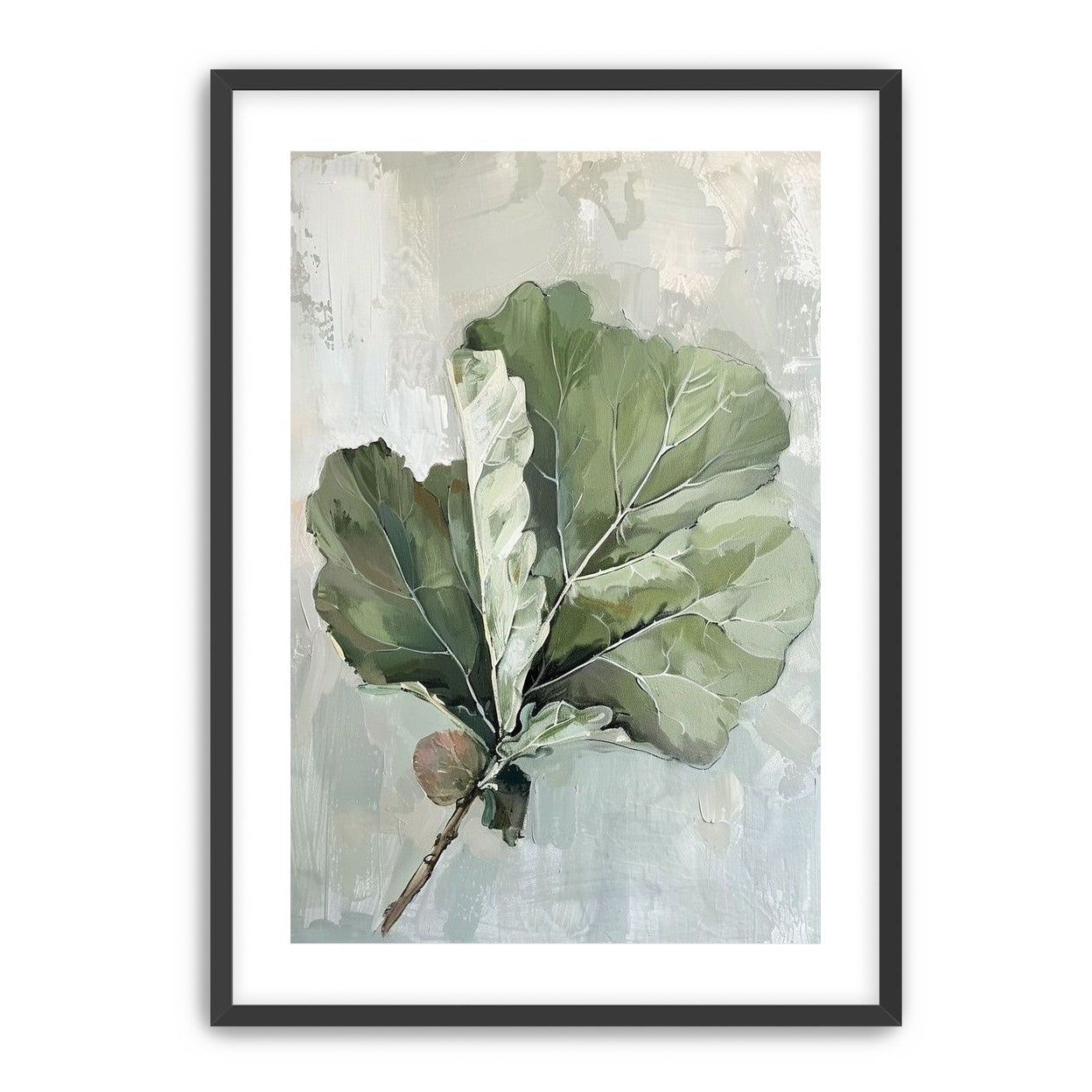 Green leaves in pale wash
