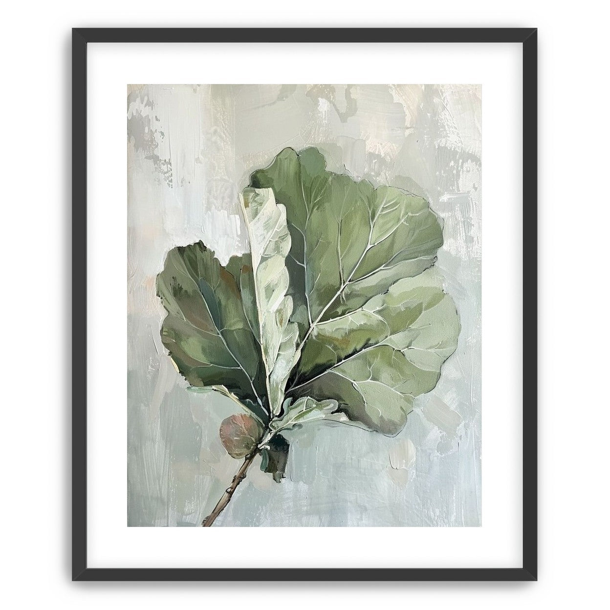 Green leaves in pale wash