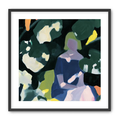 Figure in garden shadows