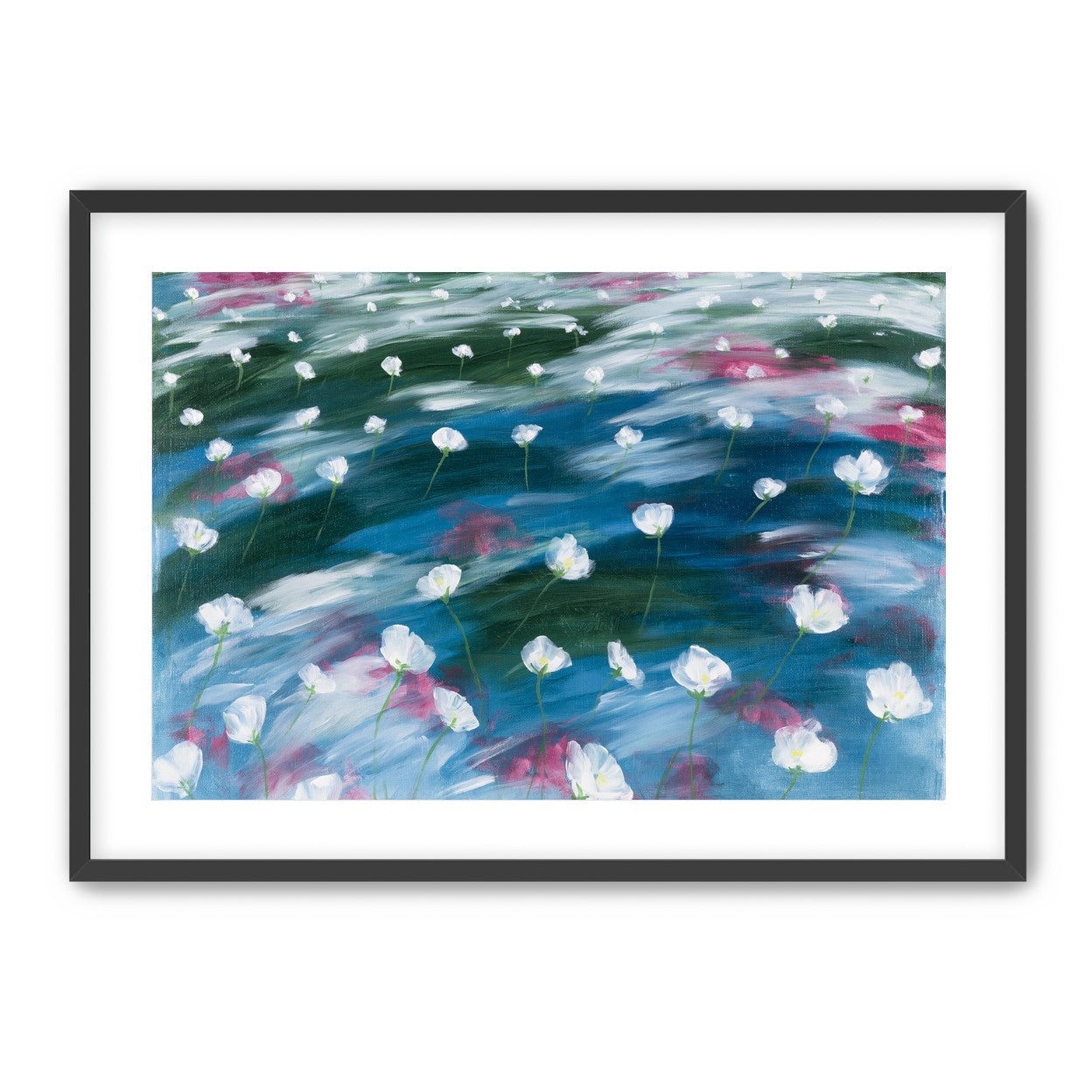 White flowers in windblown hills
