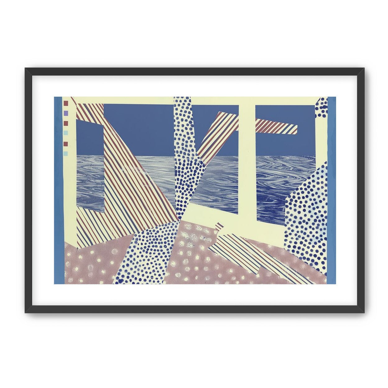 Stripes cut through dots