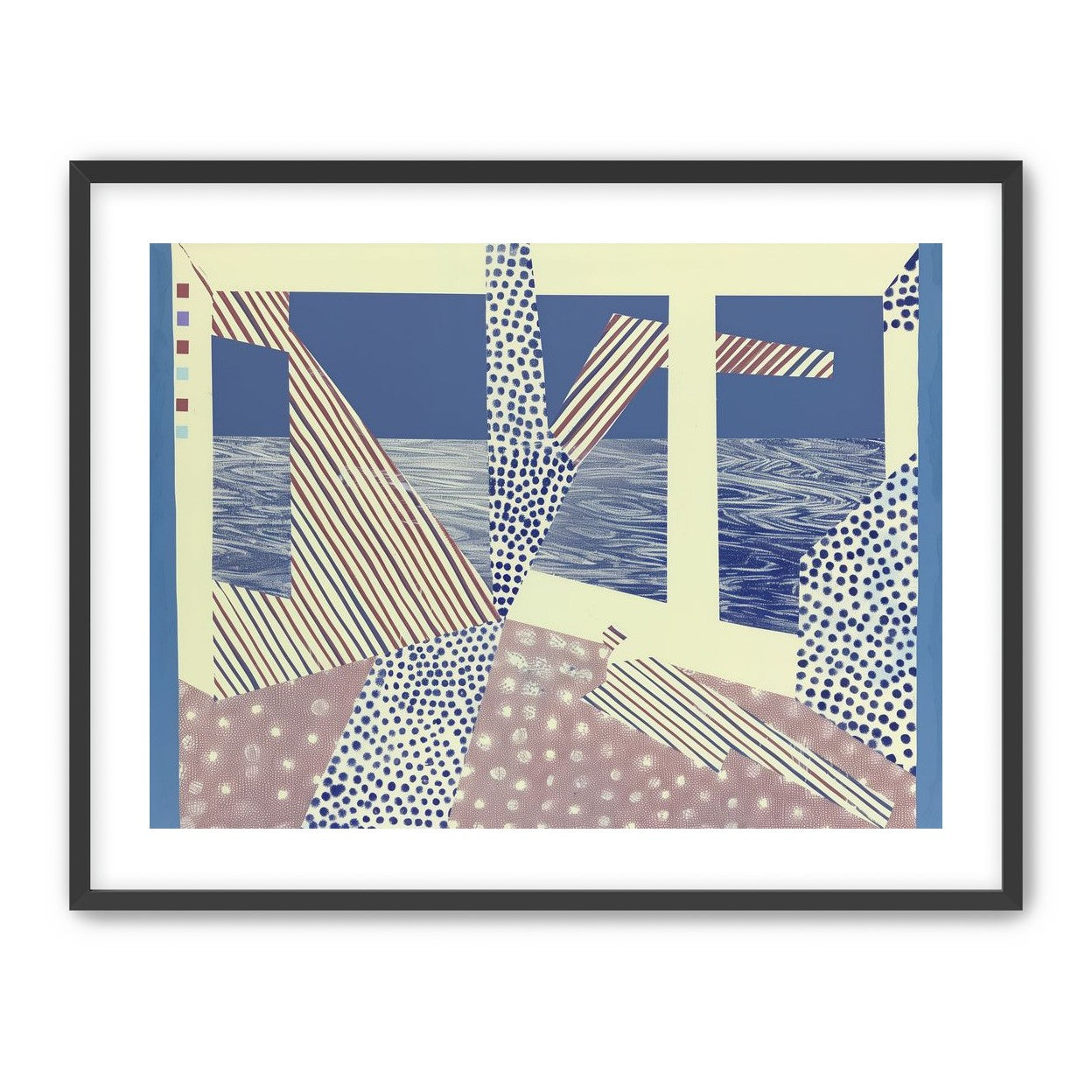 Stripes cut through dots