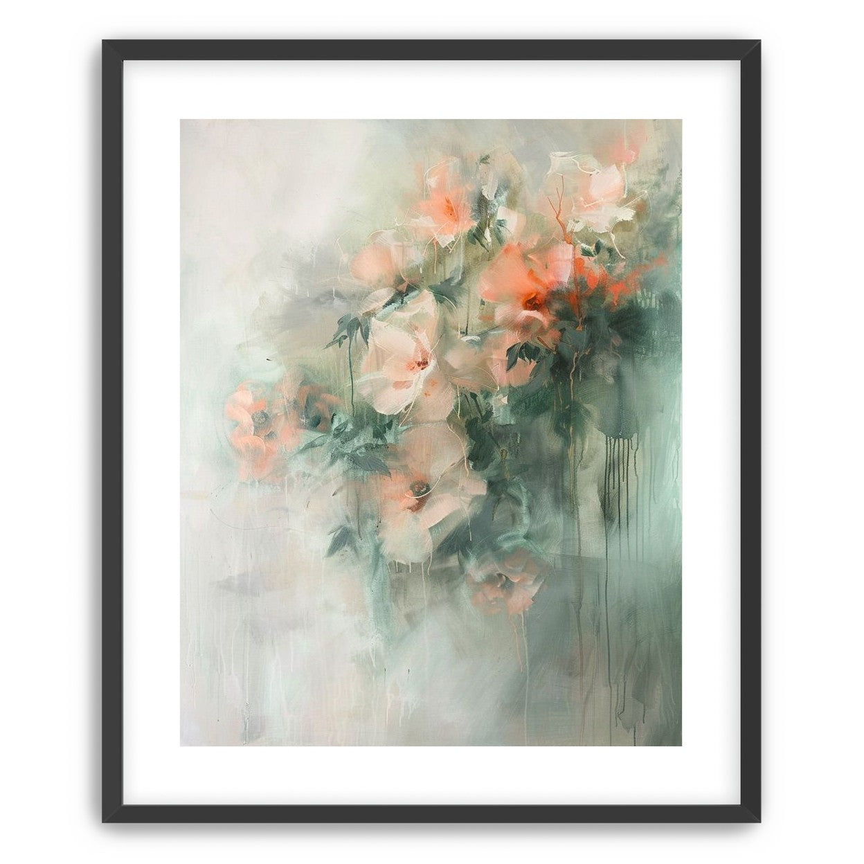 Pale flowers within the mist