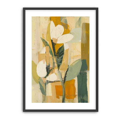 White forms within ochre blocks