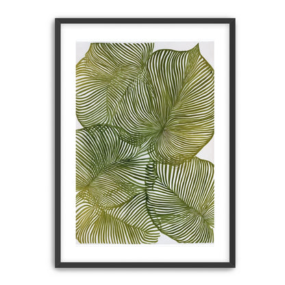 Palm leaves pressed together