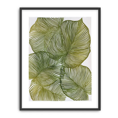 Palm leaves pressed together