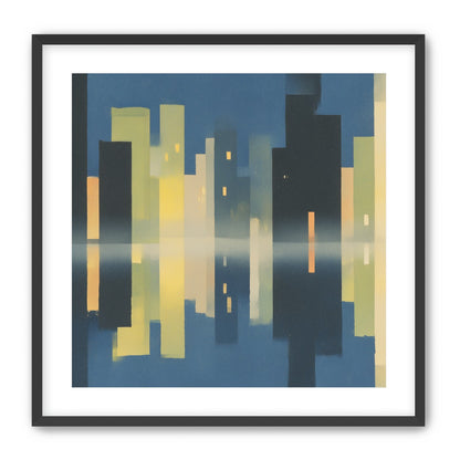 Night towers in still water