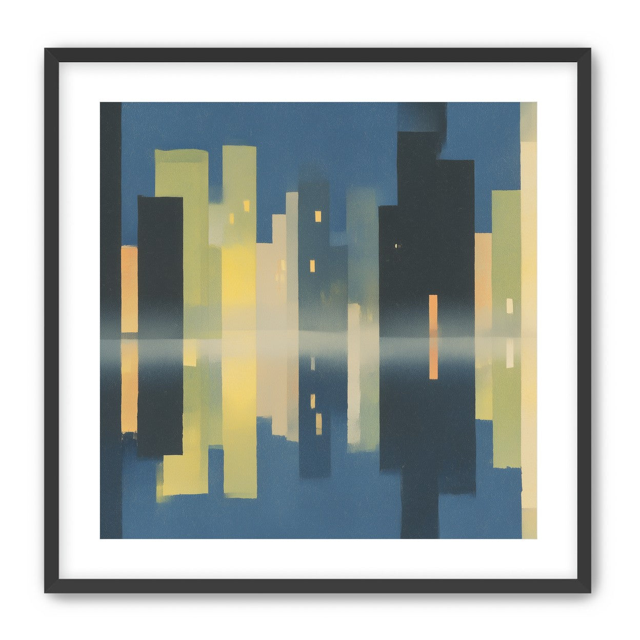 Night towers in still water