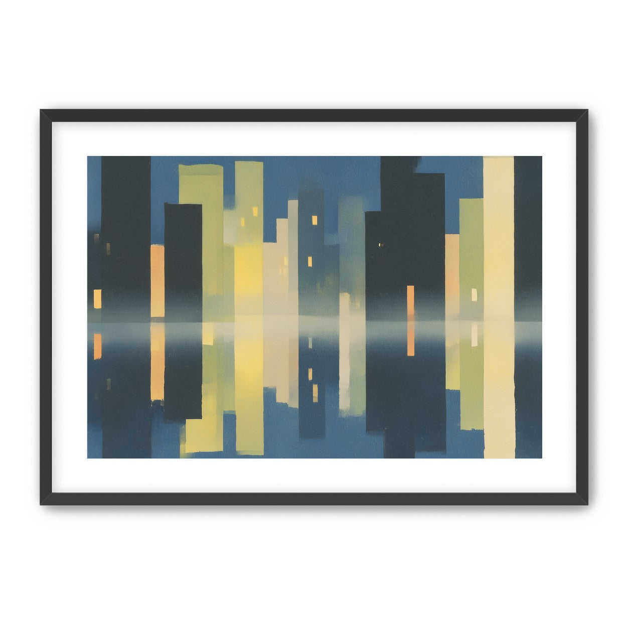 Night towers in still water