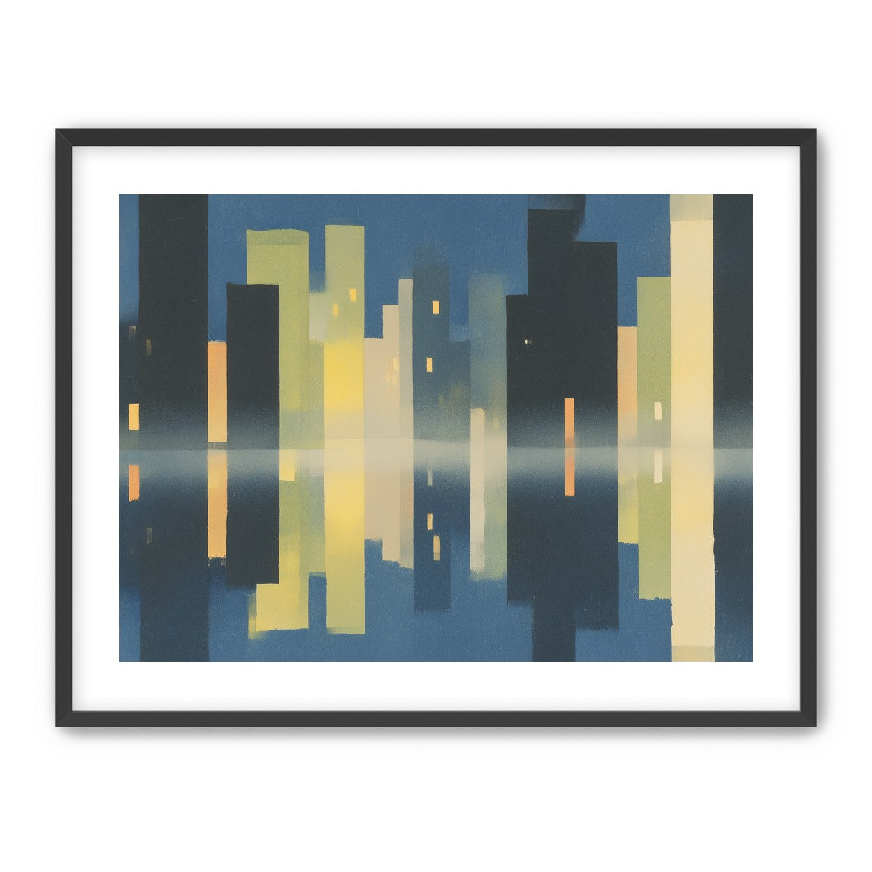 Night towers in still water